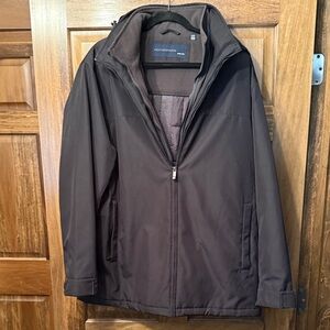 Weatherproof Men’s Black Waterproof Zip-Front Raincoat